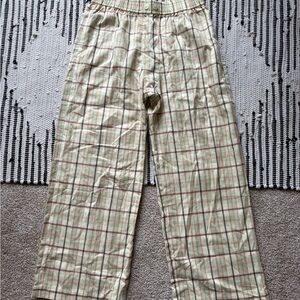 Plaid Beige and Red Pants